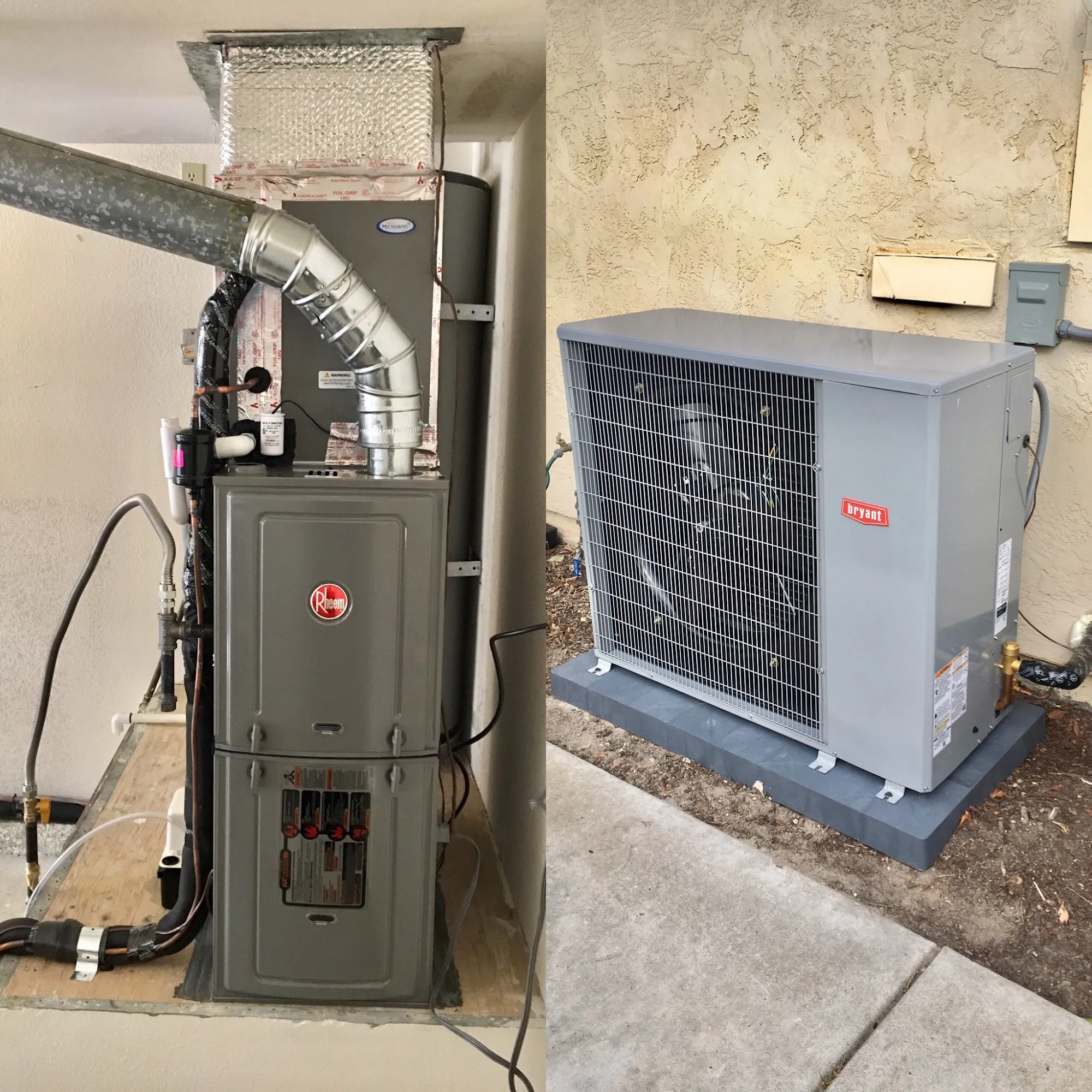 Rheem furnace and matching outdoor condenser after installation